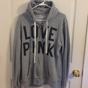 Victoria’s Secret PINK grey zip up hoodie